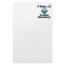 i believe in table hockey stationery design