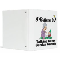 i believe in talking to garden gnome vinyl binders