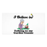 i believe in talking to garden gnome photo card
