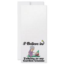 i believe in talking to garden gnome personalized rack card