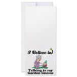 i believe in talking to garden gnome personalized rack card