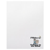 i believe in talking to the hand letterhead design