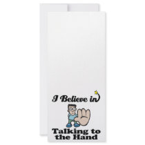 i believe in talking to the hand rack card