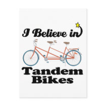 i believe in tandem bikes postcards