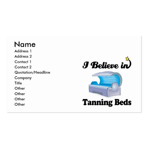 i believe in tanning beds business cards