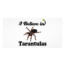 i believe in tarantulas personalized photo card