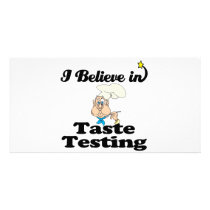 i believe in taste testing personalized photo card