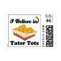 i believe in tater tots postage stamp