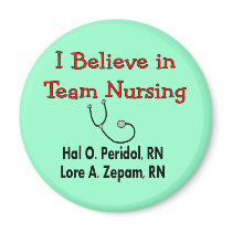 I believe in TEAM Nursing--Hilarious Nurse Gifts magnets