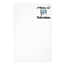 i believe in television custom stationery