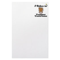 i believe in temper tantrums stationery paper