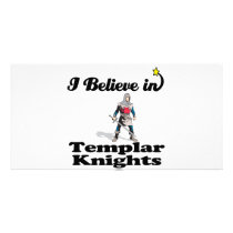 i believe in templar knights personalized photo card