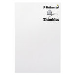 i believe in thimbles customized stationery