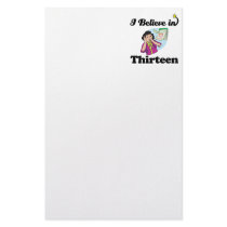 i believe in thirteen personalized stationery
