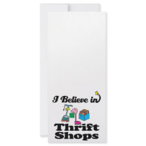 i believe in thrift shops rack card template