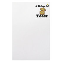 i believe in toast customized stationery