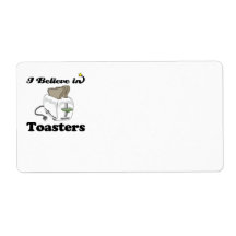 i believe in toasters personalized shipping labels