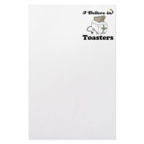 i believe in toasters custom stationery