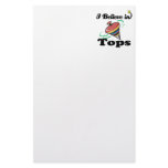 i believe in tops customized stationery