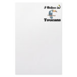 i believe in toucans personalized stationery