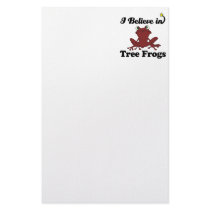 i believe in tree frogs stationery