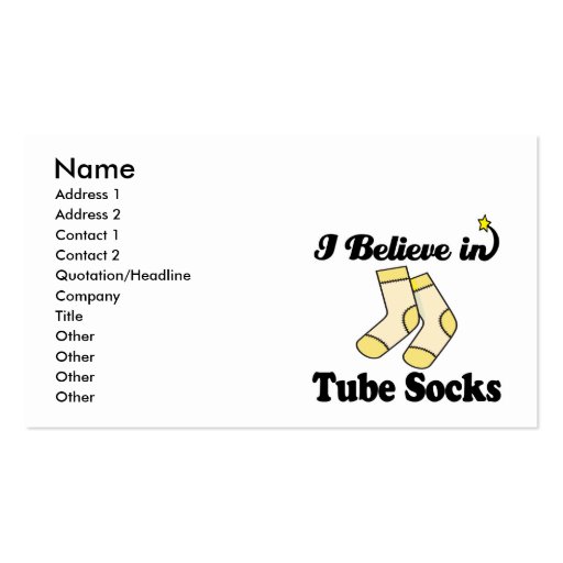 i believe in tube socks business card template