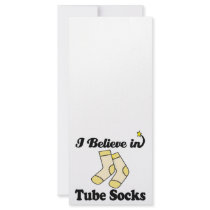 i believe in tube socks customized rack card