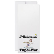 i believe in tug of war customized rack card