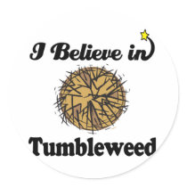 i believe in tumbleweed round stickers