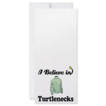 i believe in turtlenecks rack card