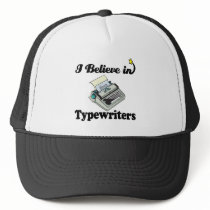i believe in typewriters hats