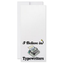 i believe in typewriters personalized rack card