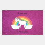 I believe in unicorns pink glitter stickers