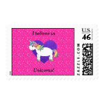 I believe in unicorns pink stars stamps
