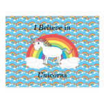 I believe in unicorns post card