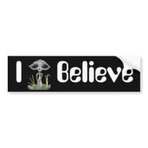 I Believe Sitting Alien bumper stickers
