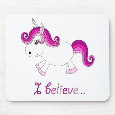 I believe unicorn - pink mouse pad