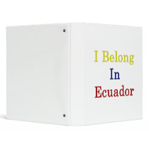 I Belong In Ecuador Vinyl Binder
