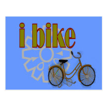 "i bike" GOLD BIKE and sprocket design Post Card