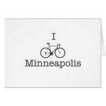 I Bike Minneapolis - Black text Cards