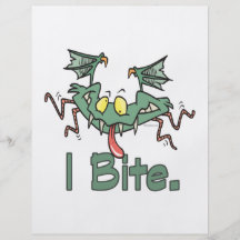 i bite crazy bat halloween cartoon flyers
