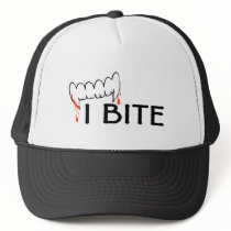 I Bite (Teeth and Blood) Trucker Hats