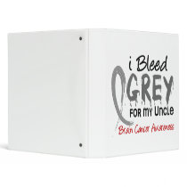 I Bleed Grey For My Uncle Brain Cancer 3 Ring Binder