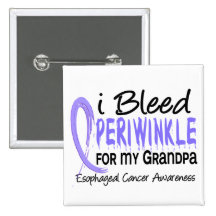 I Bleed Periwinkle For Grandpa Esophageal Cancer Pinback Button