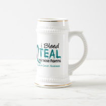 I Bleed Teal For Those Fighting Ovarian Cancer mugs