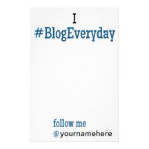 I #BlogEveryday Stationary with Twitter Username Personalized Stationery