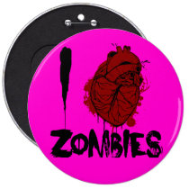 i bloody heart zombies pinback button