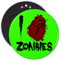 i bloody heart zombies pinback buttons