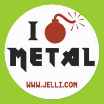 I Bomb Metal Round Stickers stickers