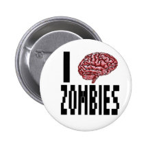 I Brain Zombies Buttons